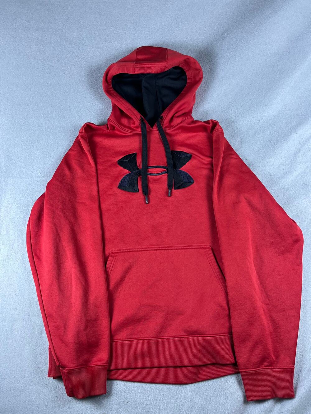 Under Armour Hoodie Mens XL Red Black Logo Embroidered Sports Outdoor Sweatshirt